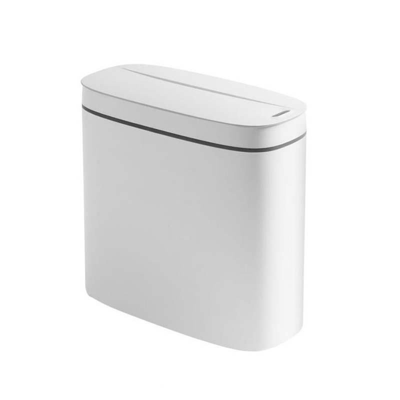 Intelligenter Sensor Mülleimer Elektronisch Automatisch Haushalt Badezimmer Toilette Wasserdicht Schmale Naht Küche Intelligente Mülleimer mit Deckel Mülltonne weiß