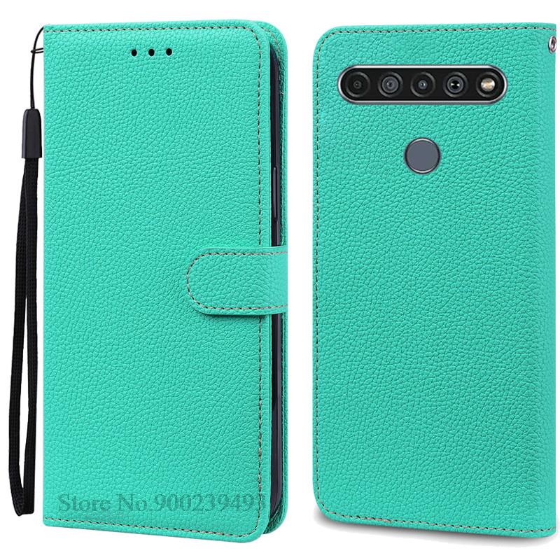 Für LG K61 Hülle Weiche Silikon Leder Brieftasche Flip Case Für LG K61 Hülle Coque Für Fundas LG K61 LGK61 K 61 Handyhüllen Schale for LG K61 himmelblaue
