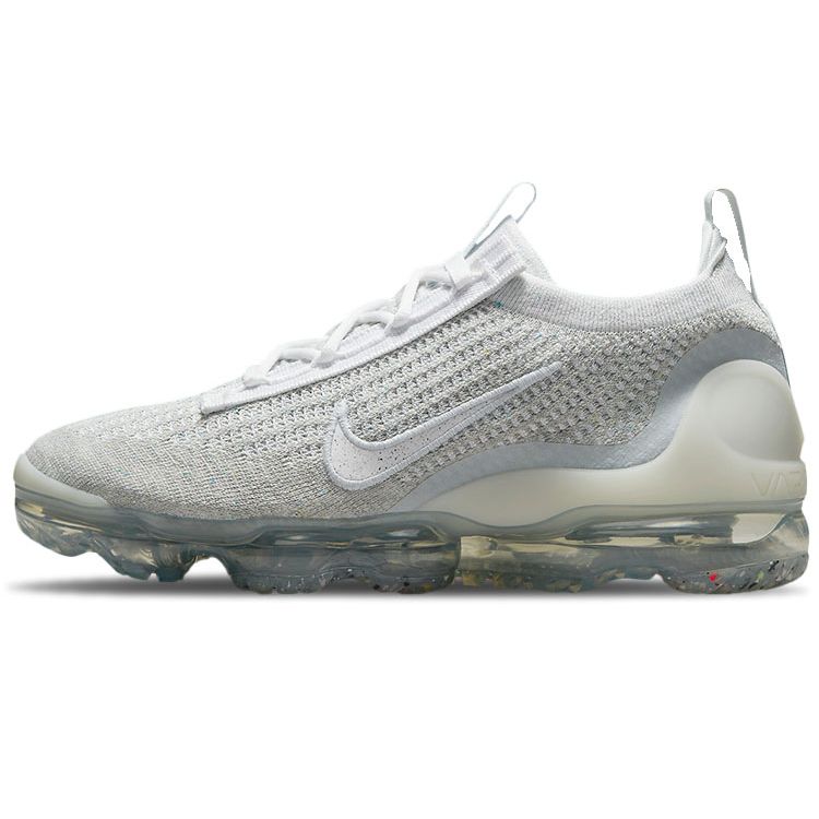 Nike Air VaporMax 2021 Flyknit Weiß Pure Platinum Damen-Sneaker Metallic-Silber DC4112-100 36