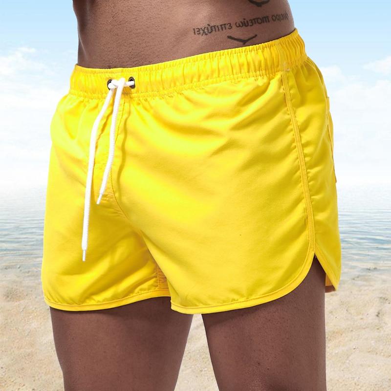 9 Farben Schnell trocknende Shorts Laufsport Shorts Herren Shorts Sommer Strandshorts Boxershorts Freizeitshorts Strandshorts M gelb
