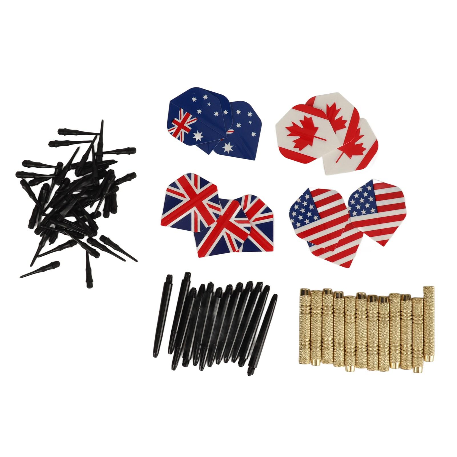 Soft Tip Darts Set mit 50 Dartspitzen 12 Flights Schäfte Barrels Einfach auszuwechselnde Darts Kunststoffspitze