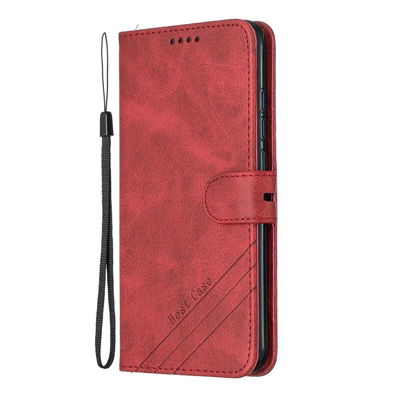 sFür Samsung Galaxy A71 Hülle Leder Flip Case auf Für Coque Samsung A71 A 71 Handyhülle Abdeckung Luxus Magnetische Brieftasche Abdeckung Etui For Samsung A71 rot