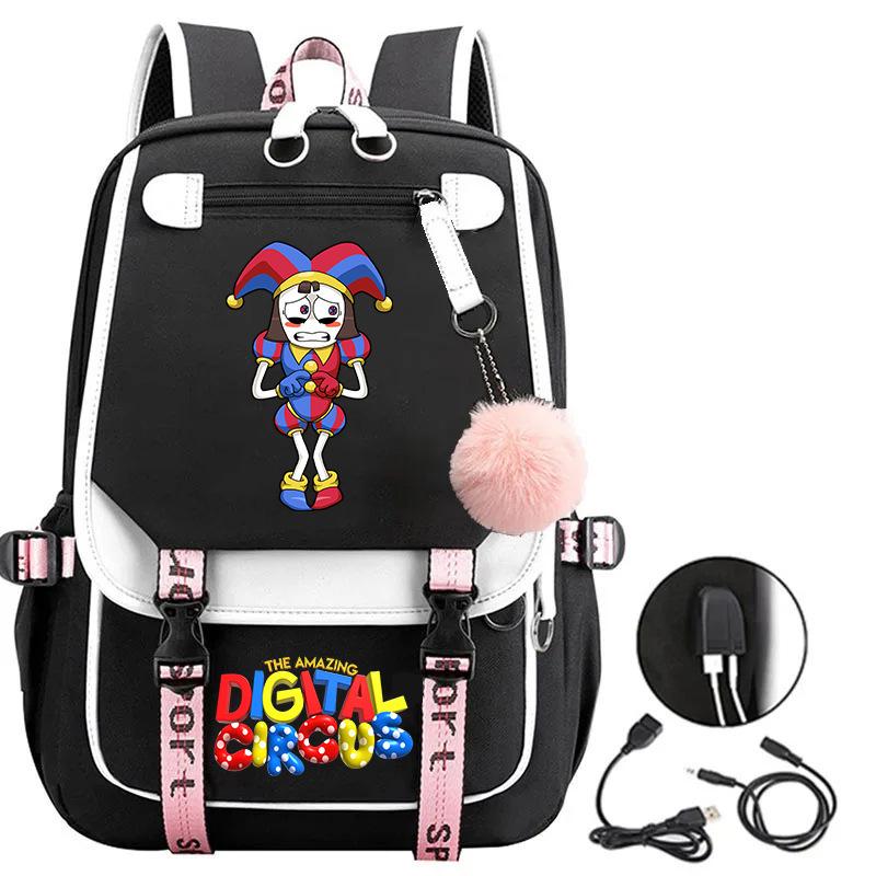 Digitaler Zirkus Digitaler Zirkus Peripherie Rucksäcke Schüler Schultaschen Senden Haarbälle Usb backpack