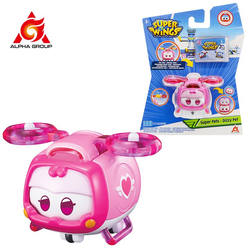 Super Wings Super Pet-Tino Haustier-Dinosaurier Mit Funkelndem Licht Schiebefläche Zum Ändern Der Emotion Stapelbare Actionfiguren Kinderspielzeug Geschenk
