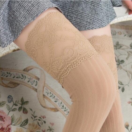 Frauen Socken Strümpfe Warme Oberschenkel Hohe Overknee Socken Lange Baumwolle Schnürstrümpfe Medias Sexy Strümpfe nude
