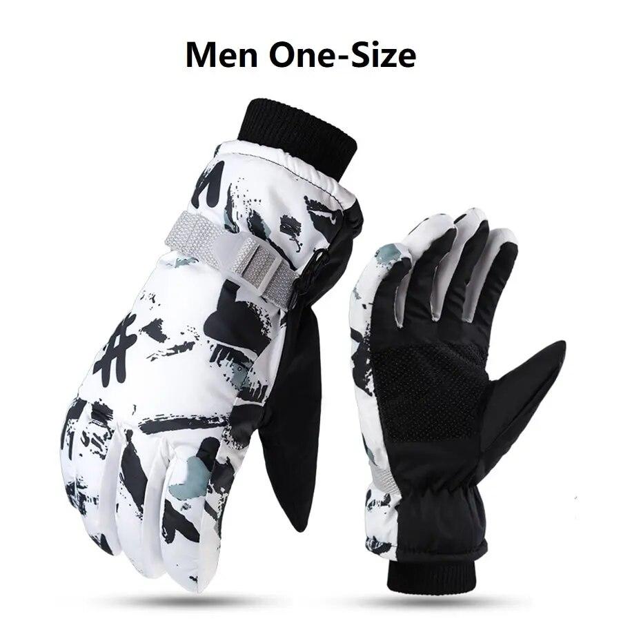 Winter-Ski-Handschuhe, Unisex, rutschfest, wasserdicht, verdickt, winddicht, Handschuhe, Motorrad, Radfahren, Fleece, warme Schneesport-Handschuhe Men