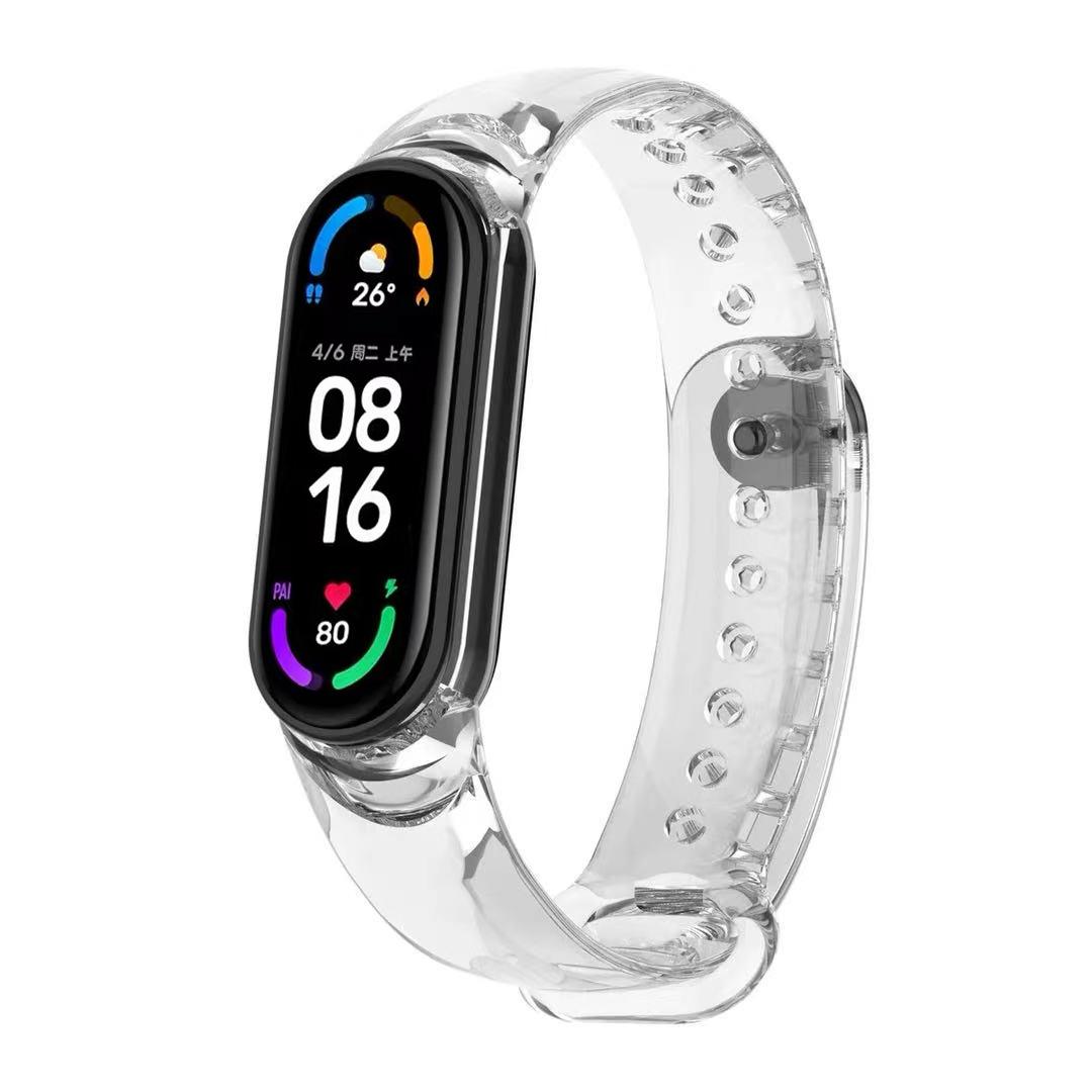 Farbwechselarmband für Xiaomi Mi Band 7 6 5 4 3 Transparentes Lichtarmband für Xiaomi Mi Band 6 5 4 3 Farbwechselarmband für MI 7 6 5 For Mi band 7 transparent