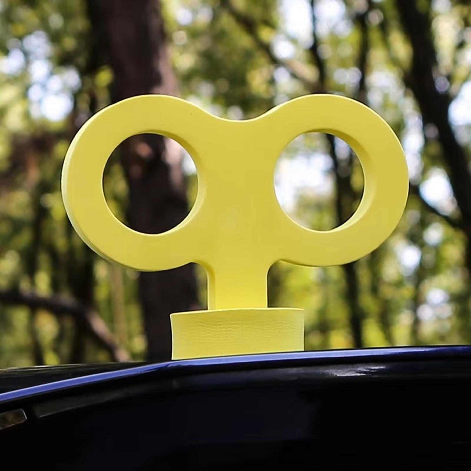 3D Auto Aufziehschlüssel, Niedlicher Aufziehschlüssel für Rückseite Autodach Dekoration 3D Autoaufkleber Besonderes Autoaufkleber Dekor one size gelb