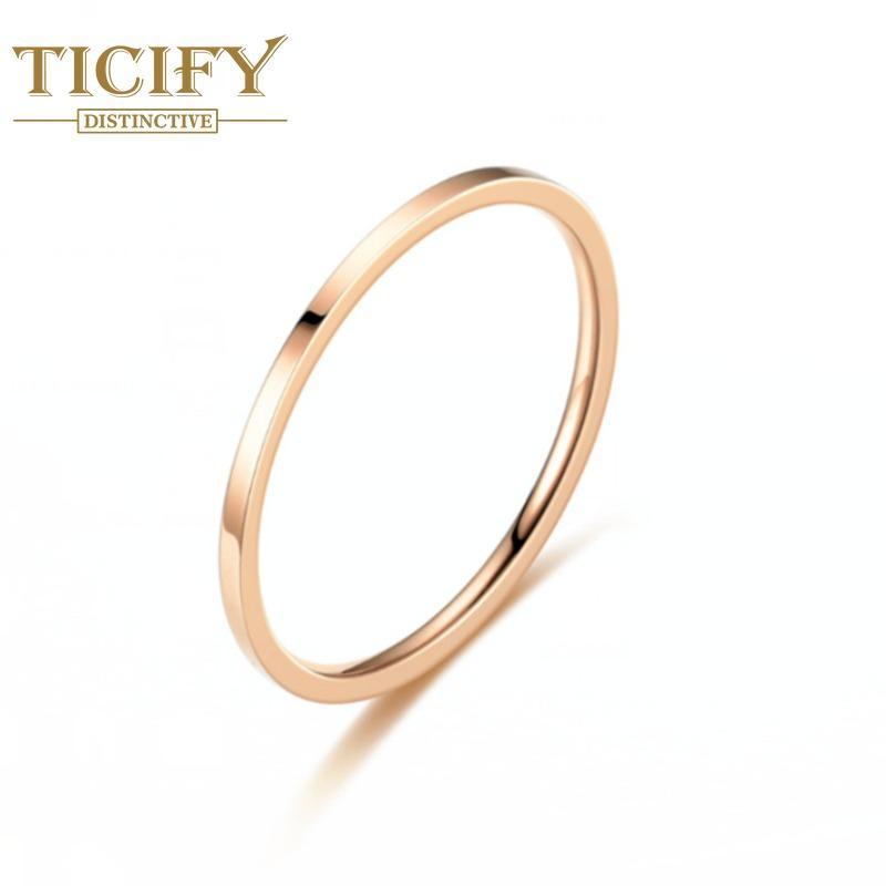 Licht Luxus Design Sensor Titan Stahl Feinen Ring frauen Temperament Nische Nische Kreis Paar Ring 11 rose gold