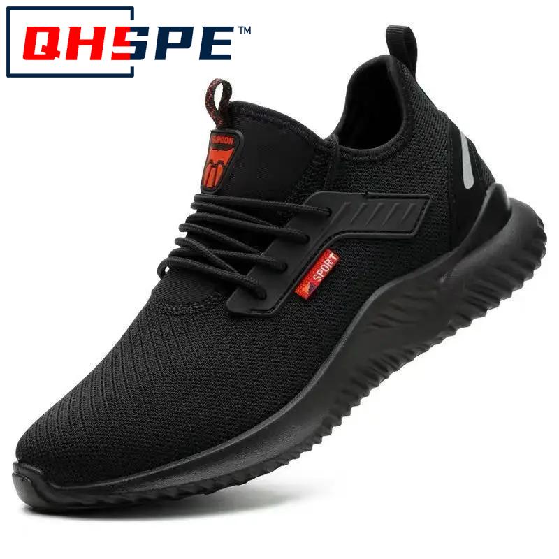 Arbeitsturnschuhe Stahlkappenschuhe Herren Sicherheitsschuhe Pannensichere Arbeitsschuhe Stiefel Mode Unzerstörbares Schuhwerk Sicherheit 45 schwarz
