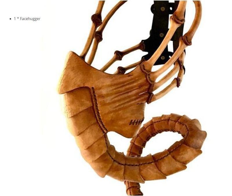 Halloween Maske Facehugger Kostüm Alien Facehugger Gesichtsmaske Face Hugger Kostüm Horror Requisiten Gummi Gruselige Halbgesicht Skorpion Maske braun