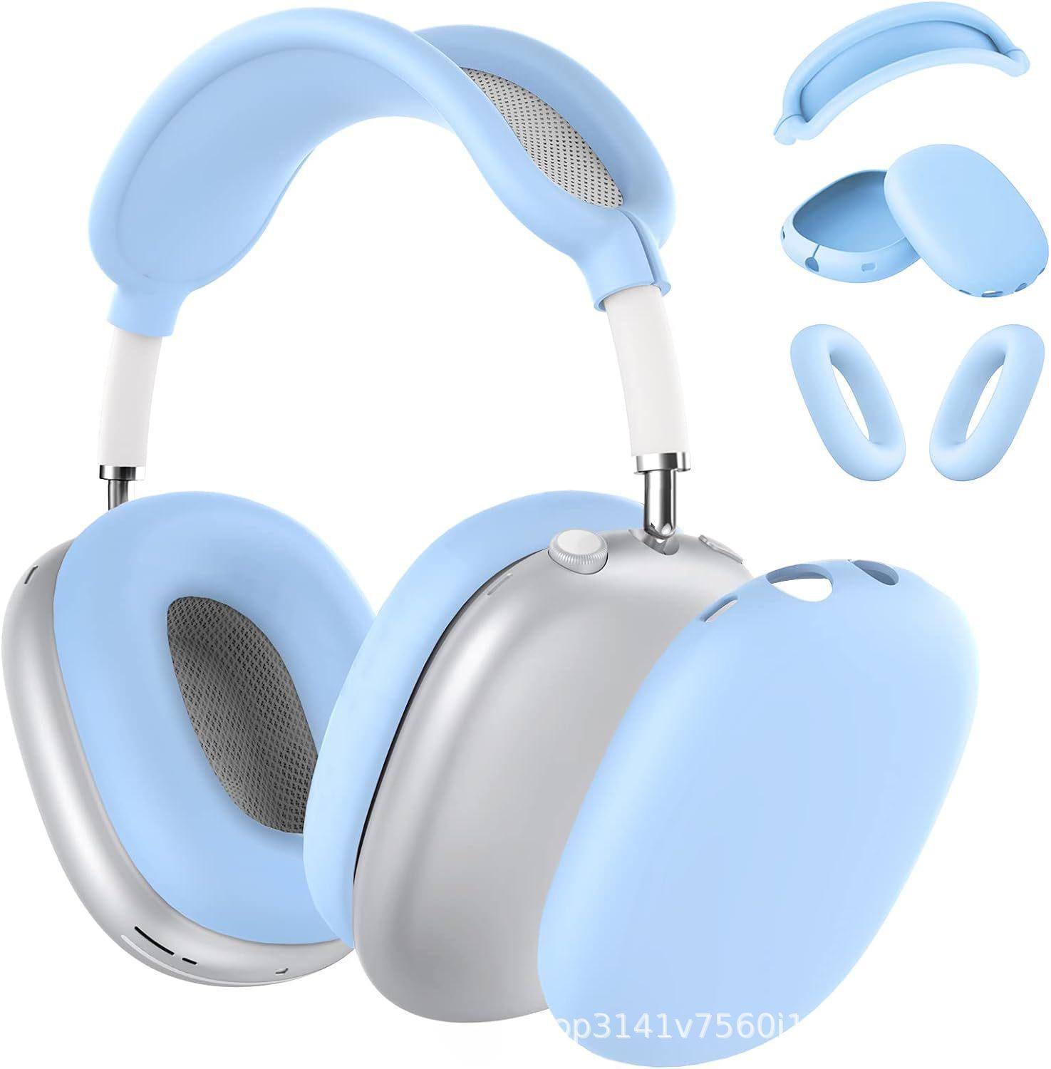AirPods Max Silikon-Schutzhülle: Kopfmontiertes Bluetooth-Headset-Gehäuse three piece suit himmelblaue