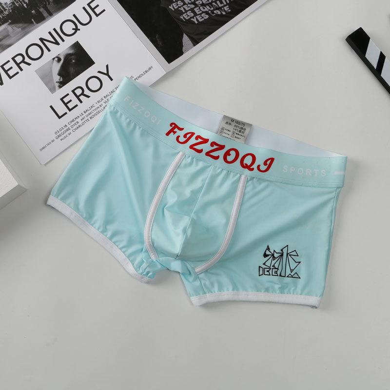 Baumwolle Slips Männer Nahtlose Herren Unterwäsche Slips Unterhosen Sexy Mann Offenen Penis Loch Intime Dessous Beutel Höschen Männlich 2XL hellblaue