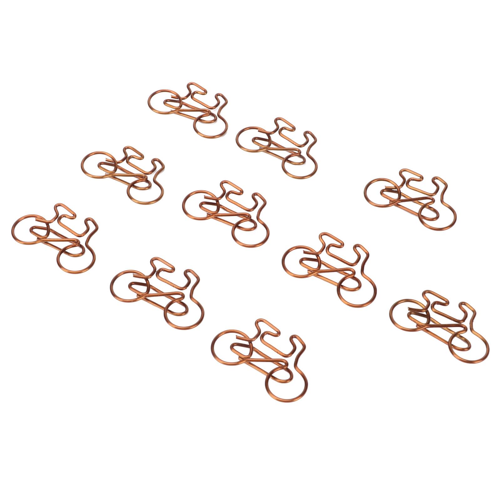 100 Stück Lustige Büroklammern Niedliche Fahrräder Form Galvanisierungsverfahren Büroklammern für Büros Zuhause