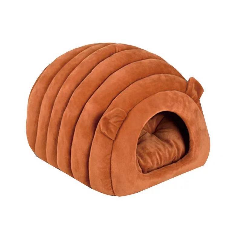 Katzenstreu und Katzenhaus für alle Jahreszeiten Raupenform Winterwarmer Katzenschlafsack Haustierbedarf Katzenzucht und Katzenhaus 38*42*33cm