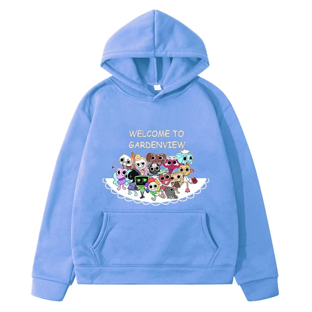 Kawaii Herbst-Hoodies Dandys World Anime-Hoodie Fleece-Sweatshirt Cartoon-Pullover Jungenjacke y2k Sudadera Kinderkleidung Mädchen 130 hellblaue