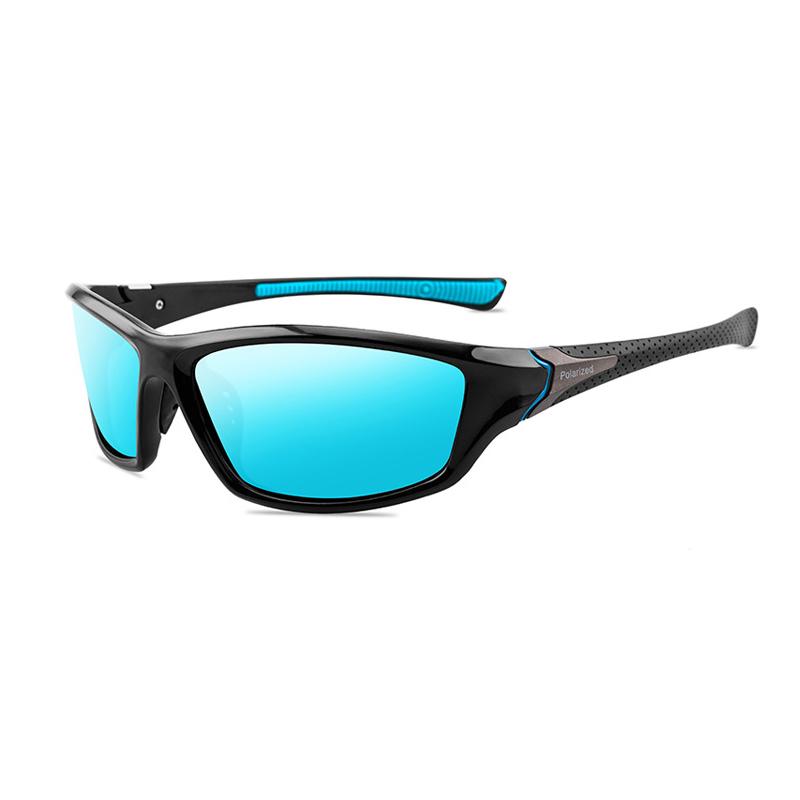 Vintage Herren Polarisierte Sonnenbrille Blendfreie Nachtsicht Autofahrerbrille Herren Sonnenbrille Klassische Outdoor-Sportbrille blau/schwarz