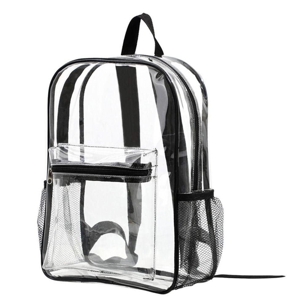 Transparenter Rucksack mit großer Kapazität, luxuriöser Designer-Sichtrucksack, PVC-Rucksack, Outdoor-Sport schwarz
