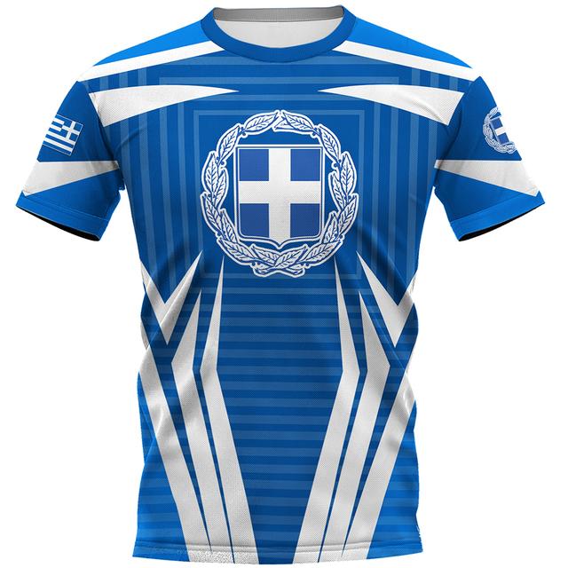 HellasT-shirt für Herren, geometrische Linie, Griechenland-Flagge, nationales Emblem, bedrucktes Herren-T-Shirt, großes, lässiges Herren-T-Shirt für die Straße XXL dunkelgrau