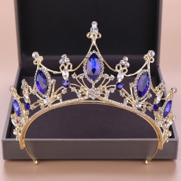 Europäische und amerikanische Kristallkrone Brautkrone Goldenes Stirnband Hochzeitskleid-Accessoires gray