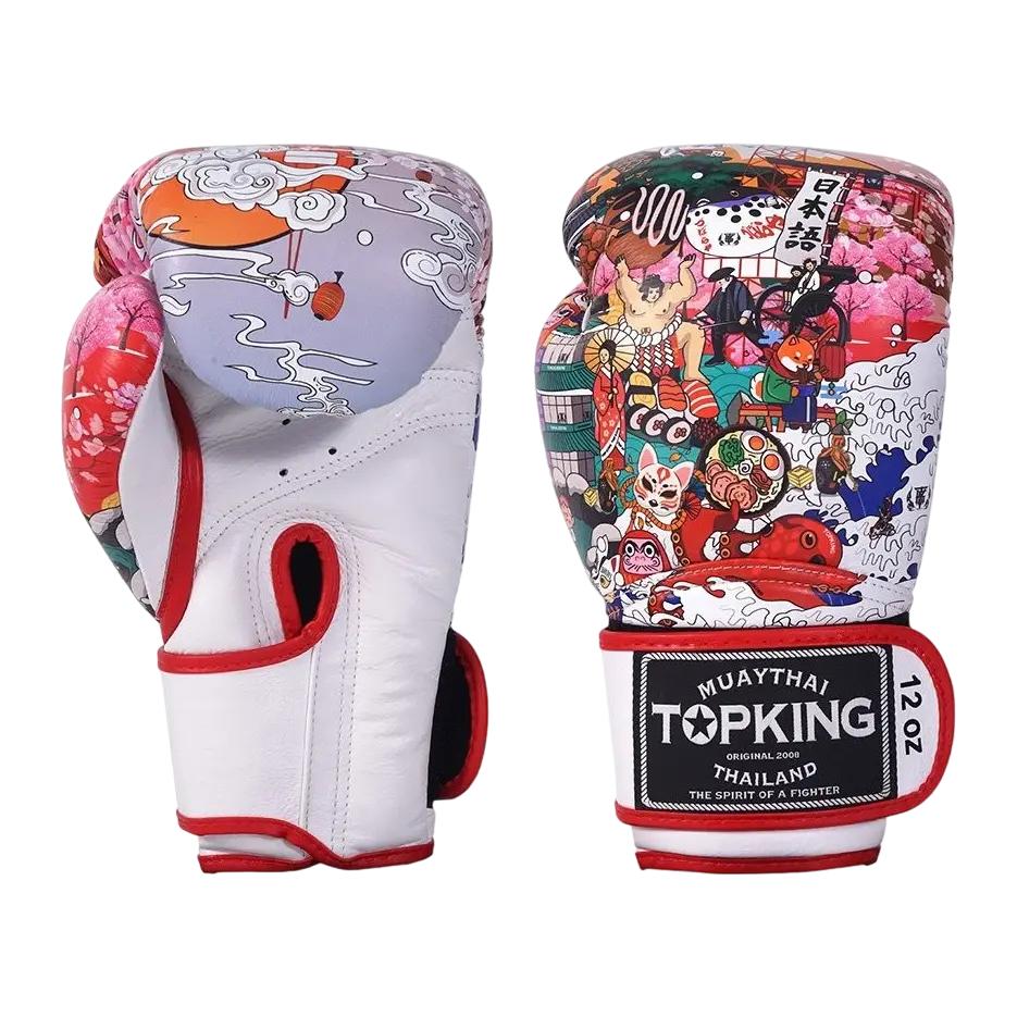 Top King Culture Japan Muay Thai Boxhandschuhe Weiß 12OZ