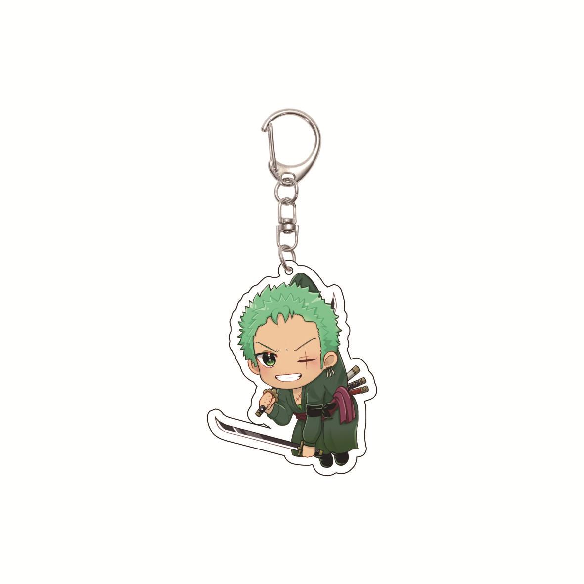 One Piece 5,5 cm Acryl-Schlüsselanhänger, Anime-Schlüsselanhänger, Luffy, Zoro Cartoon One Piece Taschen-Schlüsselanhänger 26