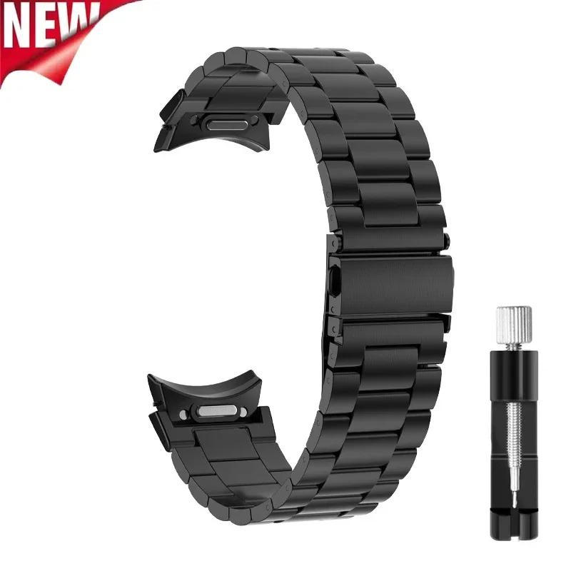 Metallarmband für Samsung Galaxy Watch 7 6 5 4 44 mm 40 mm Armband, Ein-Klick-Befestigung für Samsung Galaxy Watch 7 6 Classic 47 mm Band Galaxy Watch 5 44mm schwarz