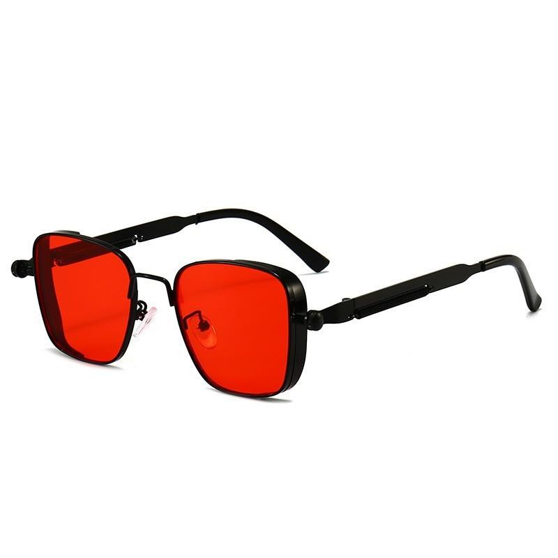 Polarisierte Sonnenbrille Herren High-End Schön Fahren Spezial Anti-UV Hohe Qualität Metall Punk Modetrends Sonnenbrille rot