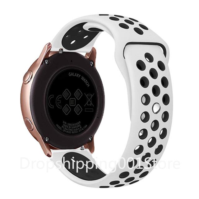 Silikonband 20/22 mm für Samsung Galaxy Watch 3 4 klassisches Armband Gear S3 46/42 mm Huawei Watch GT2 Correa Armband Active 2 40 mm 44 mm Armband 22mm watch strap weiß/schwarz