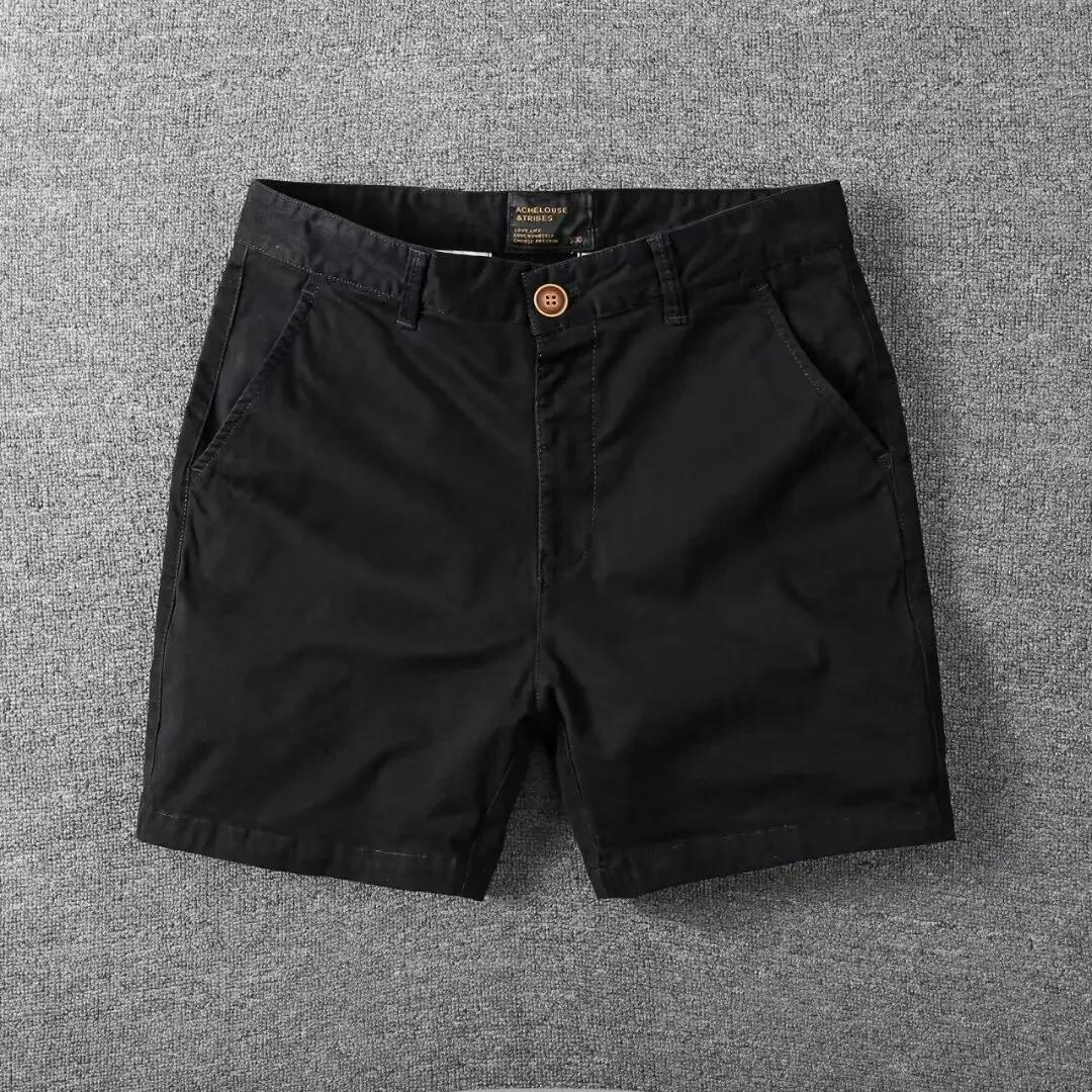 Herren Casual Baumwollshorts Sommer Einfarbig Slim Fit Locker Geschnitten Dünne Dreiviertellange Hosen Arbeitskleidung XXXXL schwarz