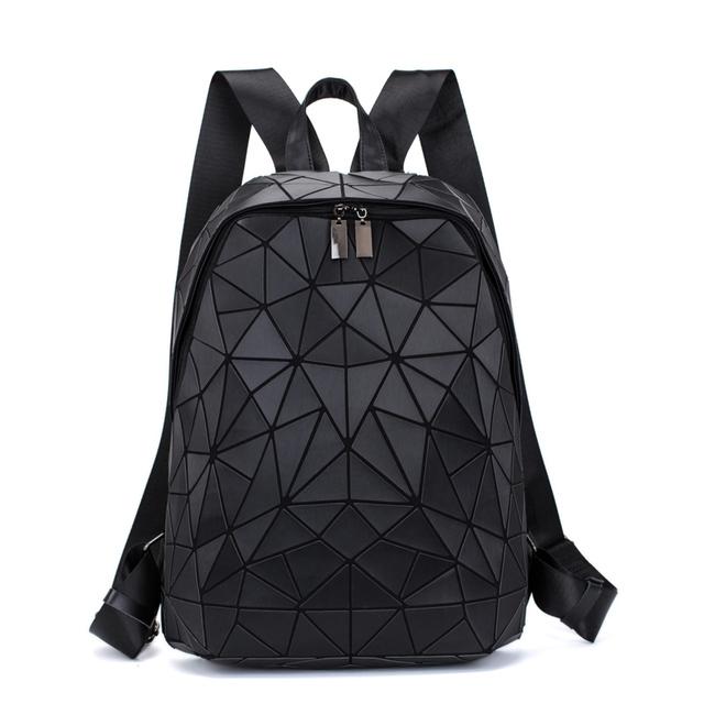 Damenhandtasche und Rucksack, Hologramm-Rucksack, Schule, matt, geometrisch, Rucksäcke, Mädchen, Reisen, Umhängetaschen für Damen, Tragetaschen, Luxus-Umhängetasche, Silber One Size schwarz
