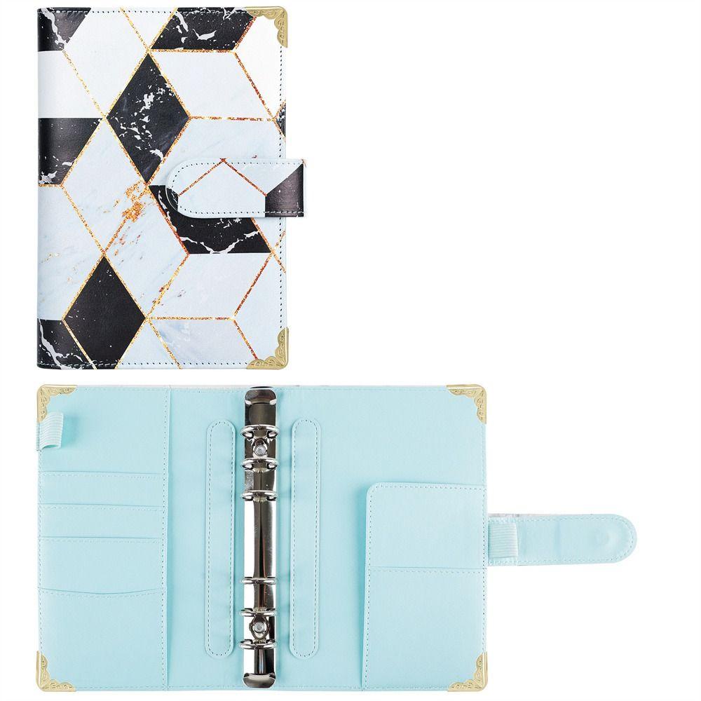 Taschen Bargeld Umschläge Bill Organizer Binder Notebook A6 Notebook Budget Binder Planer Binder Marbled blue