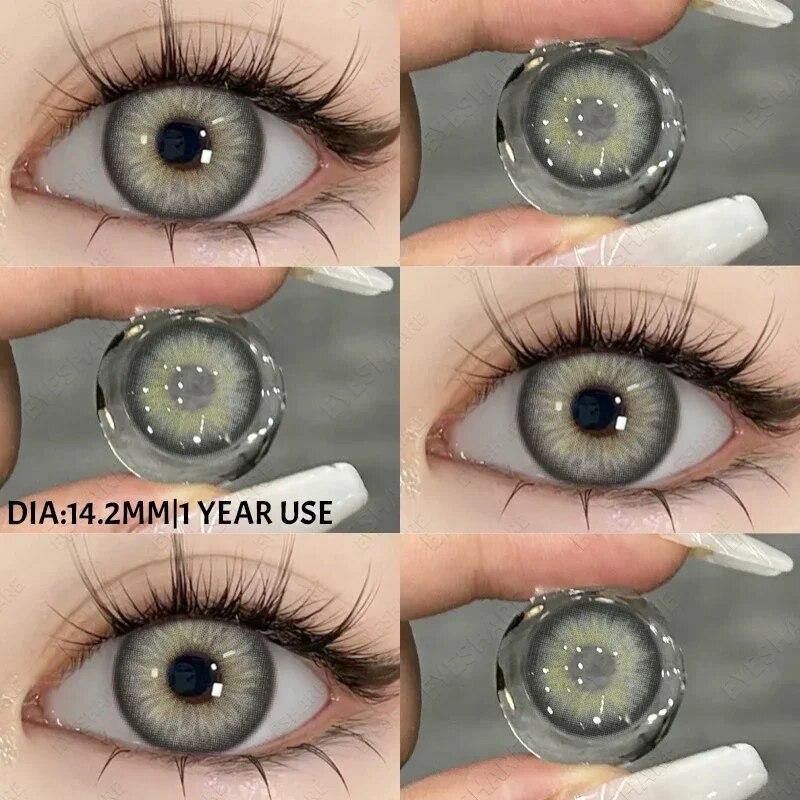 AMARA NEUE Kontaktlinsen, 2 Stück/Paar, farbige Kontaktlinsen für Augenfarbe, kosmetische Farbkontaktlinsen, Schönheit, Augen-Make-up, Schüler WUSU-GRAY