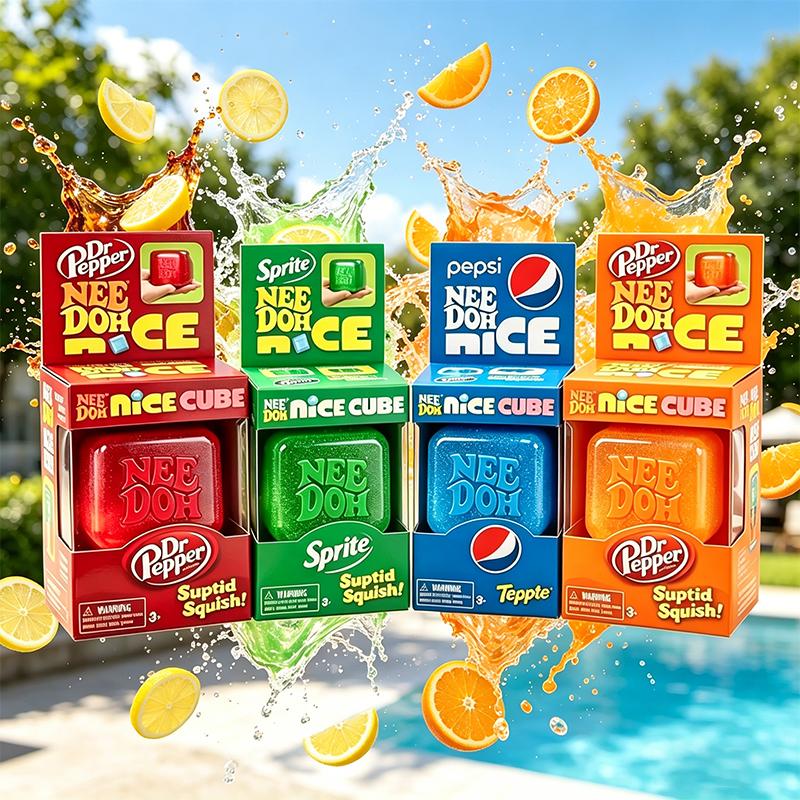 Trendiger Nee Doh Würfel Quetschspielzeug, Weiches Sprite Knet-Stressabbau Fidget Spielzeug, Sensorisches NeeDoh für Kinder & Erwachsene