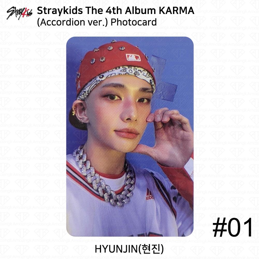 Stray Kids Das 4. Album Karma Akkordeon-Version Offizielle Fotokarte Hyunjin (Accordion ver)