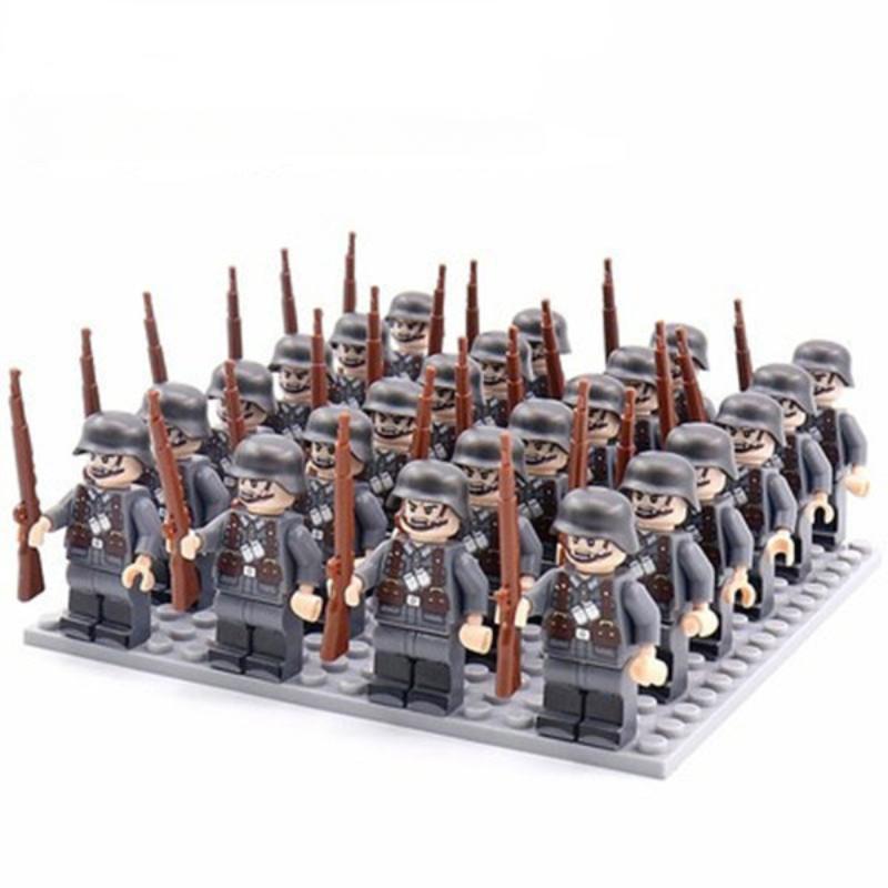 24 TEILE/SATZ WW2 Militär Soldaten Gewehr Waffen Pistole Figuren Teile Blöcke Montage DIY Modell Gebäude Kits Spielzeug