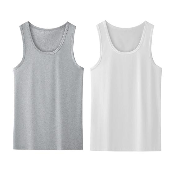 Herren Sport Weste O-Ausschnitt Ärmellos Fitness Weste Slim Fit Einfarbig Tank Top Dehnbar 4XL weiß/graue