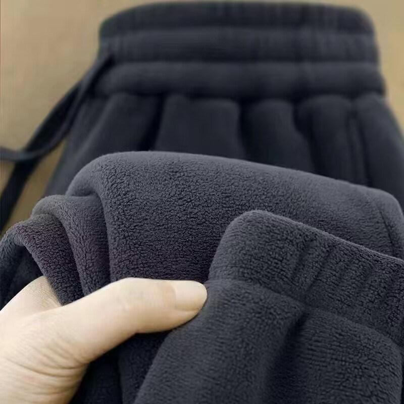 Doppelseitige Polarfleece-Hose, verdickte Fleece-Hose mit Fleece-Futter für Herren, warme Jogginghose für die Arbeit, Sport- und Freizeithose für den Winter M dunkelgraue