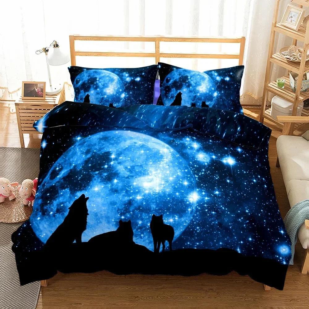 Digital Wolf Bettbezug-Set für Einzelbett, Doppelbett, Queensize-Bett, Kingsize-Bett, Cal King Size Bettwäsche-Set 135x200cm