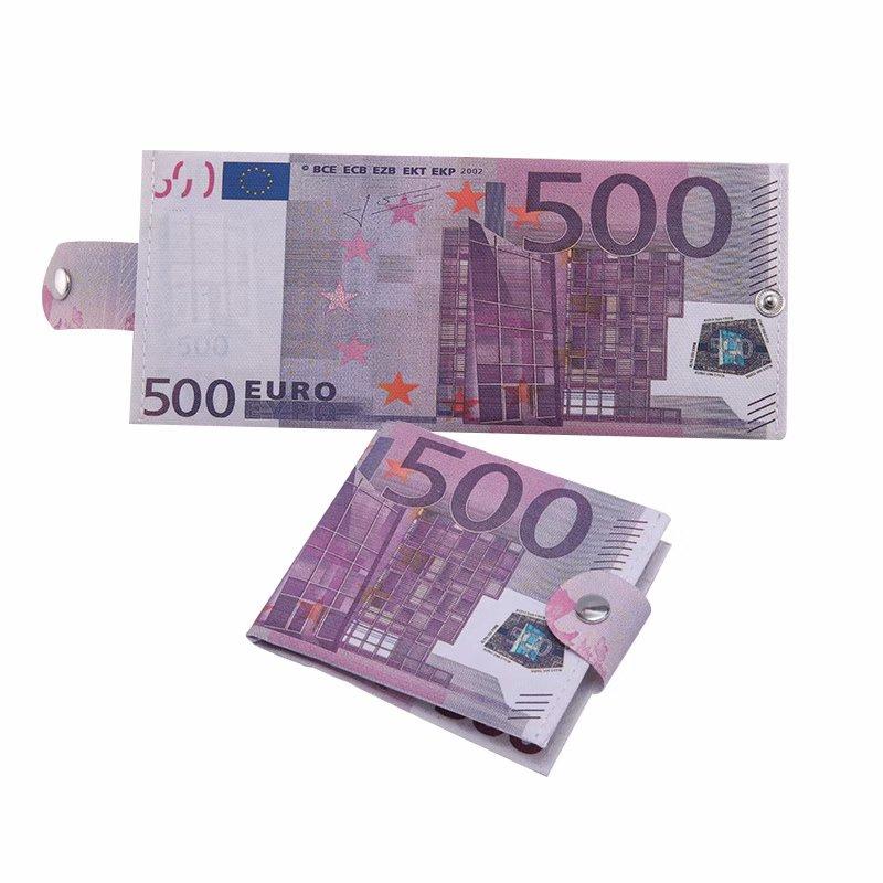 Russische Rubel-US-Dollar-Schein-Geldbörse, braunes Leder-Geldbörse, Bifold-Kreditkarten-Fotohalter violett