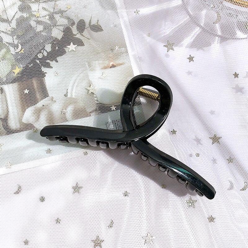 Koreanische Acryl Große Haar Krallen Für Frauen Mädchen Mode Einfache Feste Farbe Kreuz Krabben Haar Clips Elegante Haarnadeln Haar Zubehör schwarz