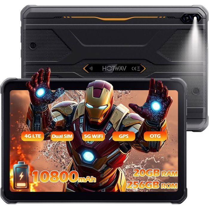 Robustes Tablet HOTWAV Tab R10 Pro 20GB+256GB 10.1 FHD+ Batterie 10080mAh Touchscreen-Tablet Android 14 Dual-SIM 4G/GPS Schwarz
