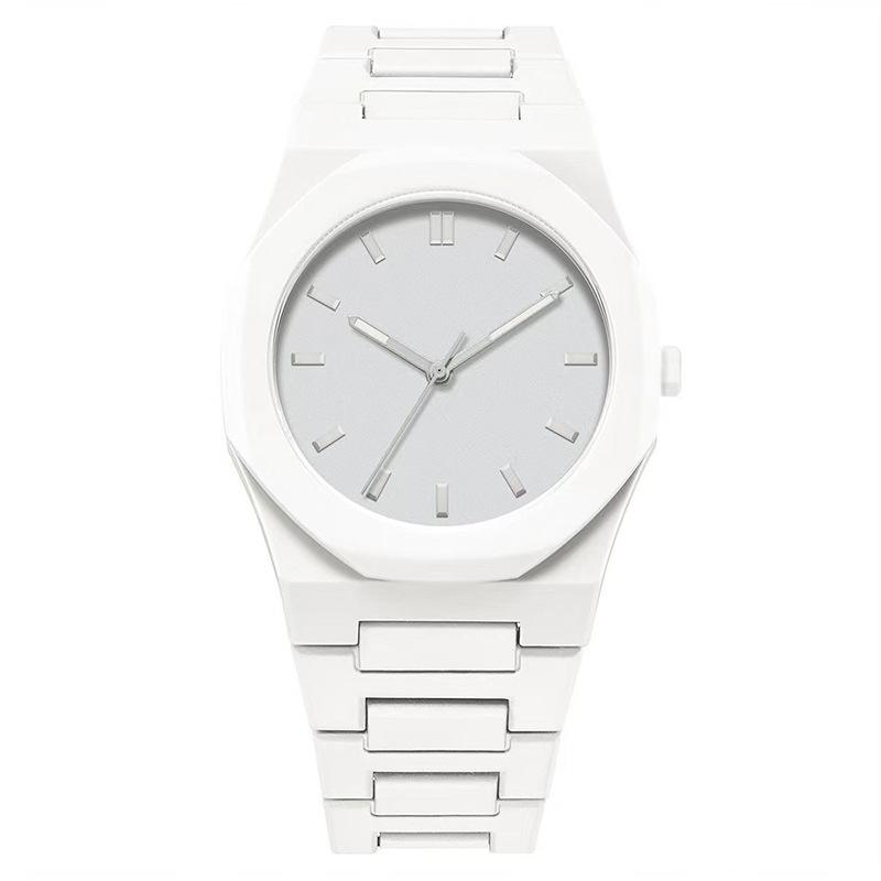Neue Lässige Herren Sportuhren Mode Kunststoffarmband Quarz Armbanduhren Für Herren Beste Geschenke Uhr weiß