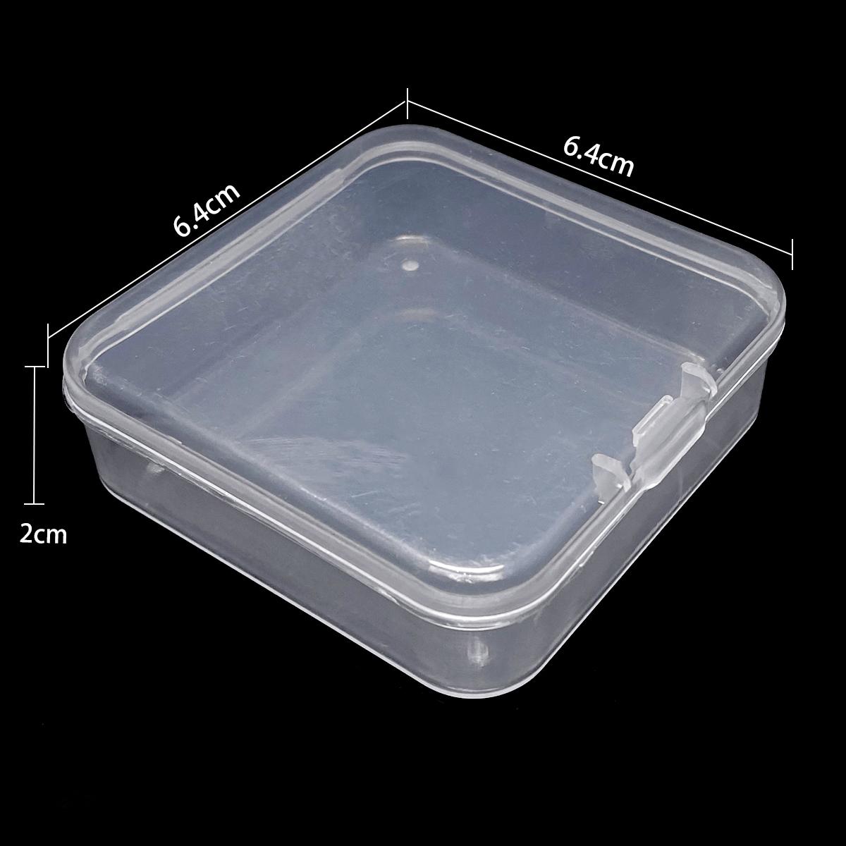 Einstellbare Schmuck Aufbewahrungsbox Kunststoff PVC Aufbewahrungsbox Halter Fall Transparent Schmuck Werkzeug Tragbare Organizer Container 6.4x6.4x2cm 2pcs