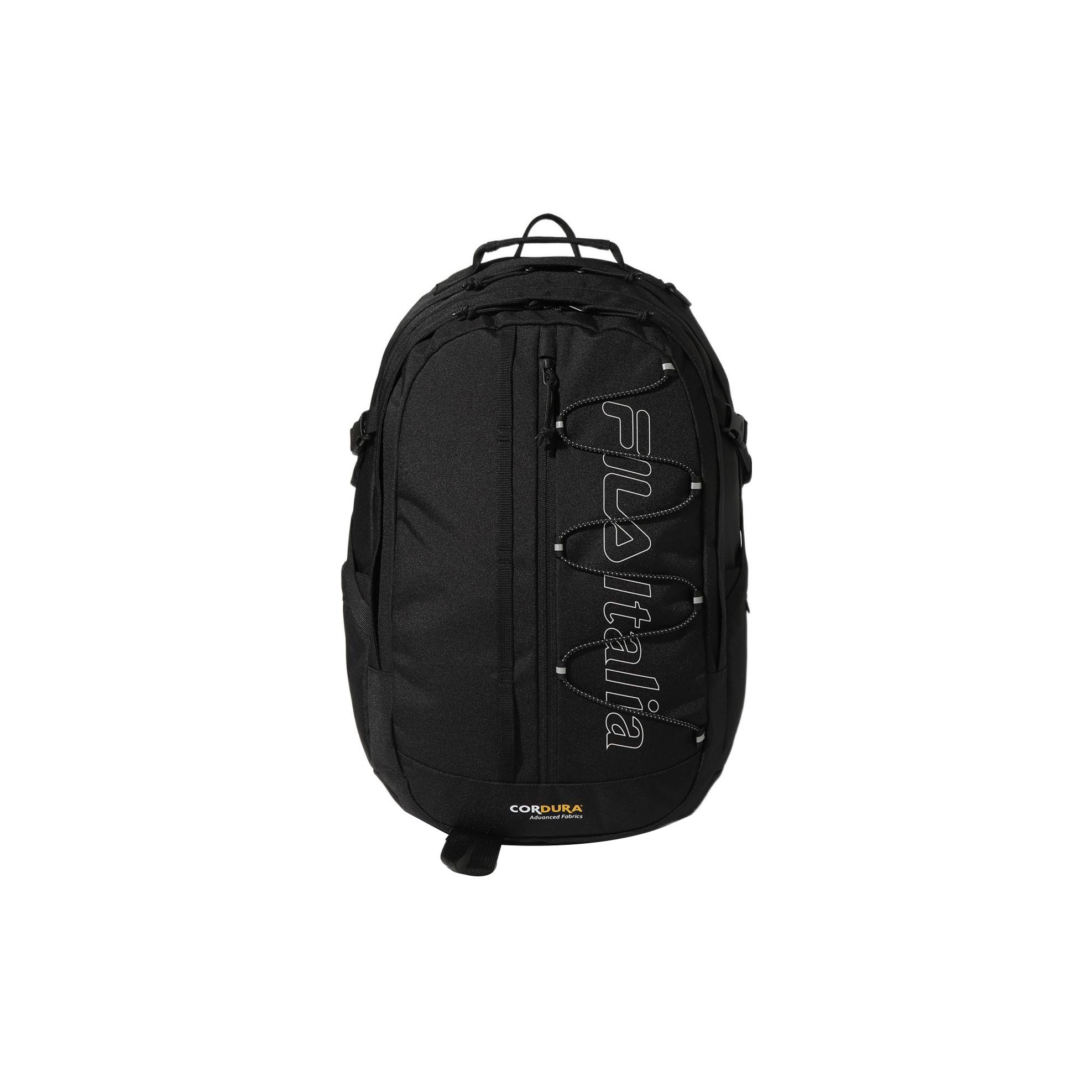FILA Sportlich Lässig Große Kapazität Color Block Reißverschluss Rucksack Unisex Rucksack Schwarz FS3BPF5006X-BLK Black