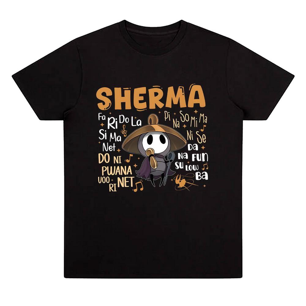 Sherma Song T-Shirts Hollow Knight Silksong Lustige Spielzitat T-Shirts Harajuku Cartoon-Druck T-Shirts Unisex Baumwolle Freizeitkleidung 5XL bunt