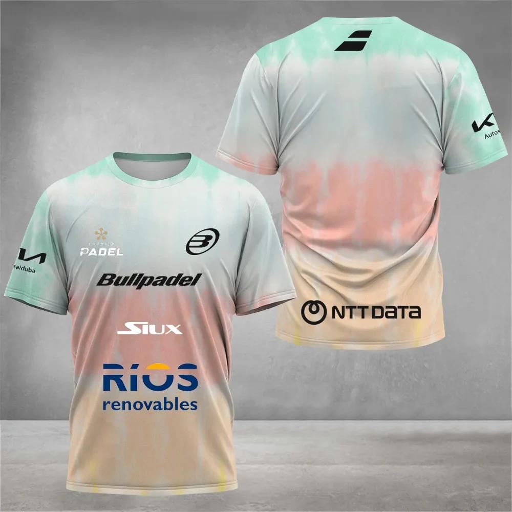 Padel-Tennis-Fan Atmungsaktives Schnelltrocknendes T-Shirt, Herren-Tennis-Trainingsoberteil, 3D-gedruckte Sommer-Kurzarmkleidung XL