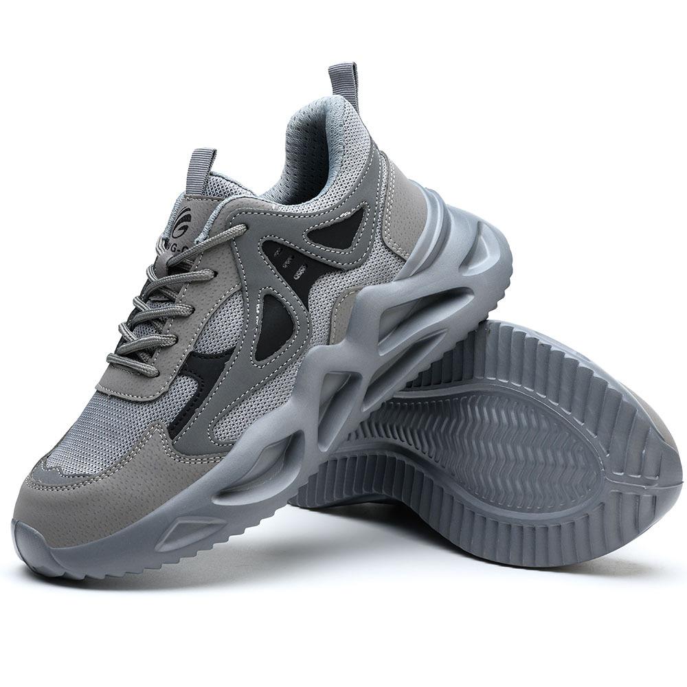 Leichte Sicherheitsschuhe Herren Damen Arbeitsschuhe Stahlkappe Arbeitsstiefel Sneakers Herren Damen Atmungsaktive Schuhe Stiefel 43 grau