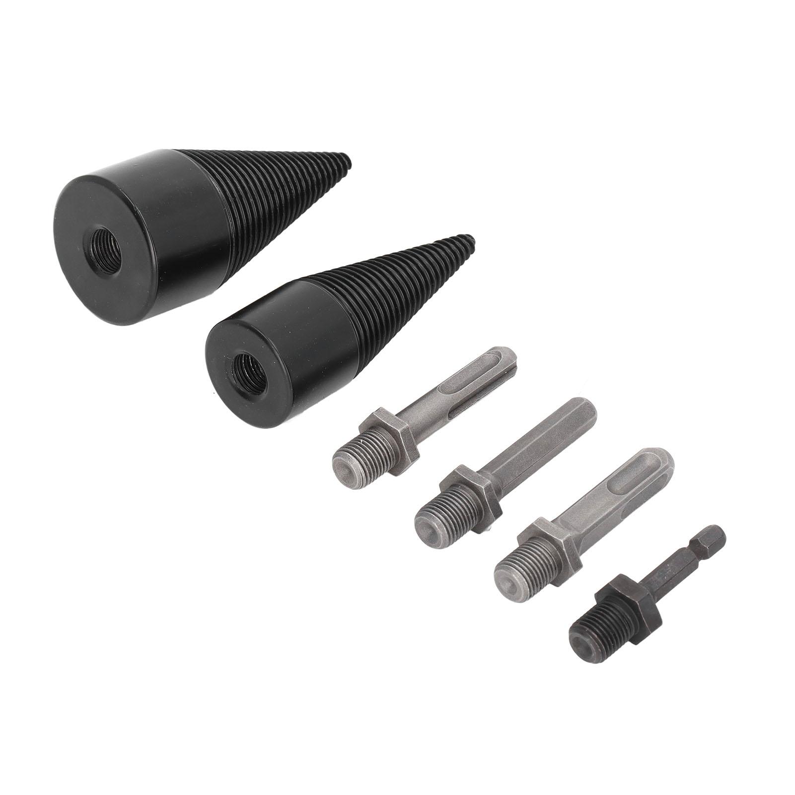 6 Stück Holzspalter Bohrer 32mm 42mm Abnehmbarer Hochleistungs Spaltkegel Bohrer mit 4