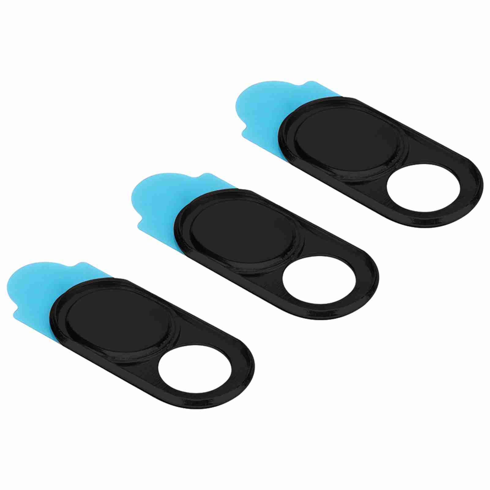 3 Stück Metallobjektivdeckel Kamera Datenschutzschutz Aufkleber Webcam-Abdeckung für Smartphone Tablets(Silber) schwarz